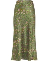 Veronica Beard - Silk-Blend Clover Midi Skirt - Lyst