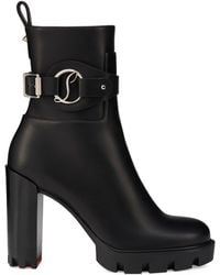 Christian Louboutin - 100Mm Dianouchett Leather Lug Sole Ankle Boots - Lyst