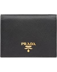Prada - Small Saffiano Leather Bifold Wallet - Lyst