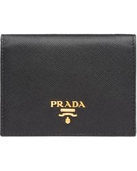 Prada - Small Saffiano Leather Bifold Wallet - Lyst