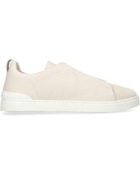 ZEGNA - Deerskin Triple Stitchtm Sneakers - Lyst