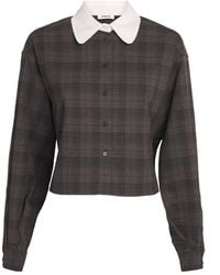 Sandro - Check Contrast-Collar Shirt - Lyst