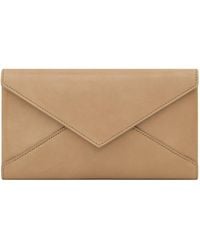 Saint Laurent - Large Leather Letter Flap Wallet - Lyst
