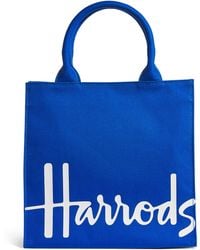 Harrods - Small Cotton Logo Tote Bag - Lyst