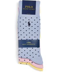 Polo Ralph Lauren - Polo Pony Polka-dot Socks (pack Of 3) - Lyst