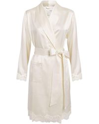 Harrods - Silk Lace-Trim Short Night Robe - Lyst