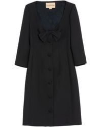 Valentino - Virgin Wool-Silk Midi Dress - Lyst