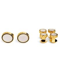 Tateossian - Thompson-Plated Mother-Of-Pearl Cufflinks And Studs Set - Lyst