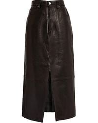 FRAME - Leather Midaxi Midi Skirt - Lyst