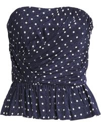 Maje - Polka-Dot Ruffled Peplum Top - Lyst