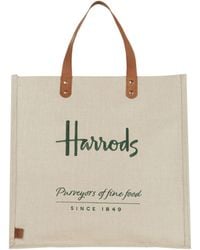 Harrods - Embroidered Jute Grocery Shopper Bag - Lyst