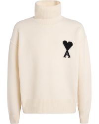 Ami Paris - Virgin Wool Ami De Coeur Funnel-Neck Sweater - Lyst