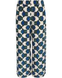 Weekend by Maxmara - Silk Printed Wide-Leg Trousers - Lyst