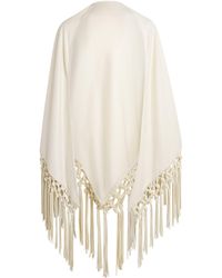 Colombo - Cashmere And Leather Fringe-Trim Cape - Lyst