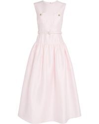 Self-Portrait - Taffeta Tailored Midi Dress - Lyst