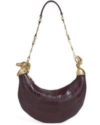 Chloé - Leather-Snakeskin Chain Horse Shoulder Bag - Lyst