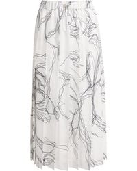 Fabiana Filippi - Silk Floral Pleated Midi Skirt - Lyst