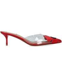 Alaïa - Leather-Pvc Bloom Mules 55 - Lyst