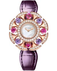BVLGARI - Rose Gold, Diamond, Amethyst And Pink Rubellite Divas' Dream Watch 33mm - Lyst
