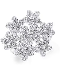 Graff - White Gold And Diamond Wild Flower Ring (one Size) - Lyst