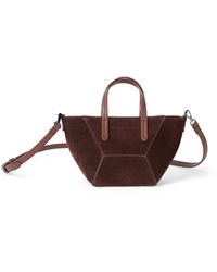 Brunello Cucinelli - Mini Suede Bc Duo Tote Bag - Lyst