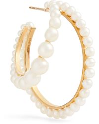 Sophie Bille Brahe - Yellow Gold And Pearl Boucle Perle Single Left Hoop Earring - Lyst