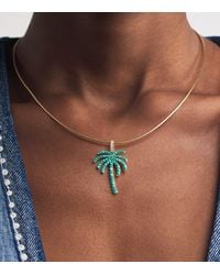 Rosa De La Cruz - Diamond And Palm Tree Pendant Necklace - Lyst