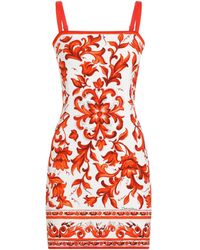 Dolce & Gabbana - Silk-Blend Majolica Print Mini Dress - Lyst