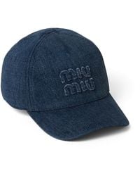 Miu Miu - Denim Logo Baseball Cap - Lyst