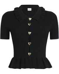 Claudie Pierlot - Knitted Ribbed Peplum Sweater - Lyst