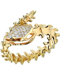 Shaun Leane - Gold Vermeil And Diamond Serpent's Trace Wrap Ring - Lyst