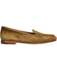 Santoni - Suede Carla Loafers - Lyst