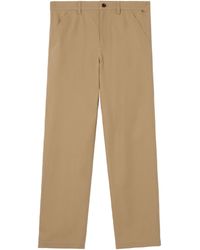 Burberry - Cotton Twill Chinos - Lyst