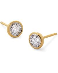 Monica Vinader - Vermeil And Diamond Essentials Solitaire Stud Earrings - Lyst