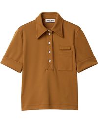 Miu Miu - Technical Jersey Polo Shirt - Lyst