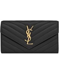 Saint Laurent - Large Cassandre Matelassé Envelope Wallet - Lyst