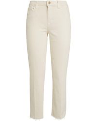 L'Agence - Sada High Rise Cropped Slim Vintage White Jeans - Lyst