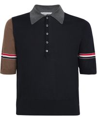 Thom Browne - Virgin Wool Tricolour Polo Shirt - Lyst