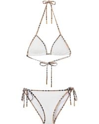 Burberry - Vintage Check Trim Nylon Bikini - Lyst