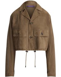 Ralph Lauren - Suede Cropped Utility Jacket - Lyst