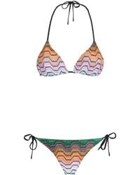 Missoni - Metallic Zigzag Triangle Bikini - Lyst