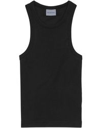 Balenciaga - Cotton Ribbed Logo Tank Top - Lyst