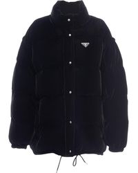 Prada - Velvet Convertible Down Jacket - Lyst
