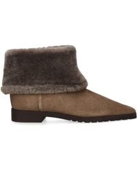 TOTEME - Shearling Fold-Down Ankle Boots - Lyst