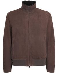 Corneliani - Suede-Shearling Funnel-Neck Jacket - Lyst