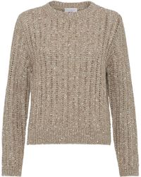 Brunello Cucinelli - Wool-Cashmere-Blend Dazzling Rib Sweater - Lyst