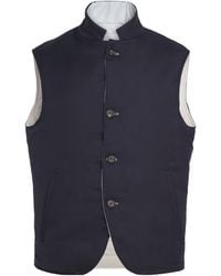 Eleventy - Cashmere-Silk Reversible Gilet - Lyst