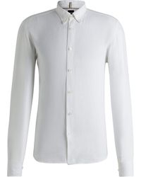 BOSS - Linen Shirt - Lyst