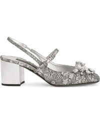 Dolce & Gabbana - Embellished Floral Slingback Heels 60 - Lyst