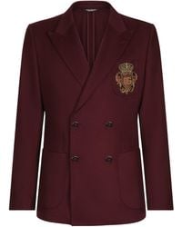 Dolce & Gabbana - Wool-Cashmere Dg Patch Jacket - Lyst